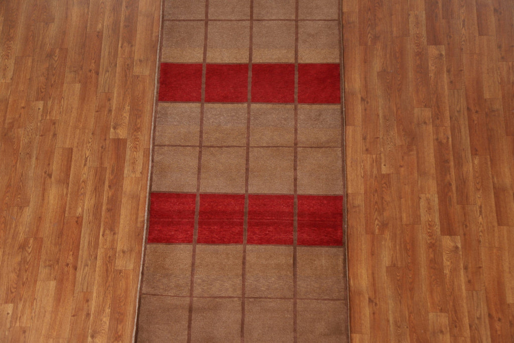 Geometric Gabbeh Kashkoli Oriental Runner Rug 3x8