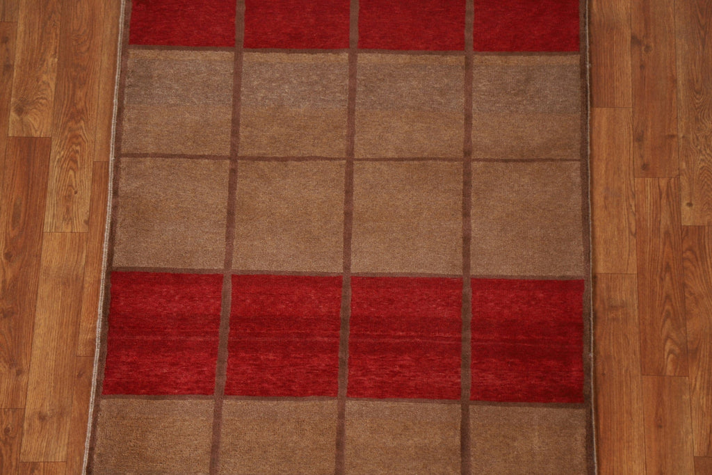 Geometric Gabbeh Kashkoli Oriental Runner Rug 3x8