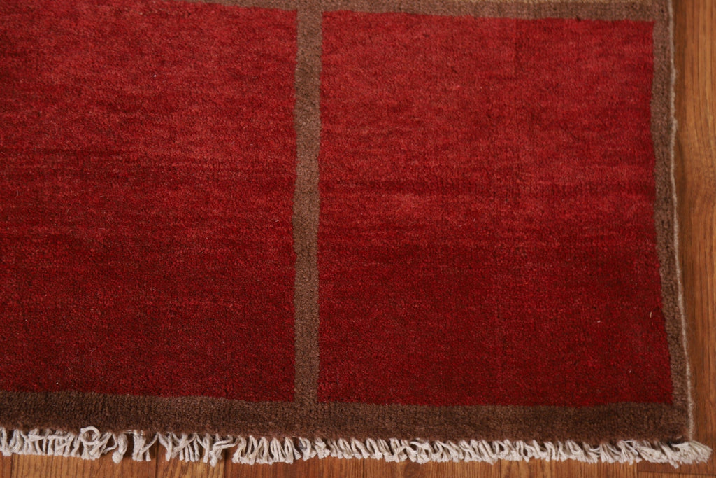 Geometric Gabbeh Kashkoli Oriental Runner Rug 3x8