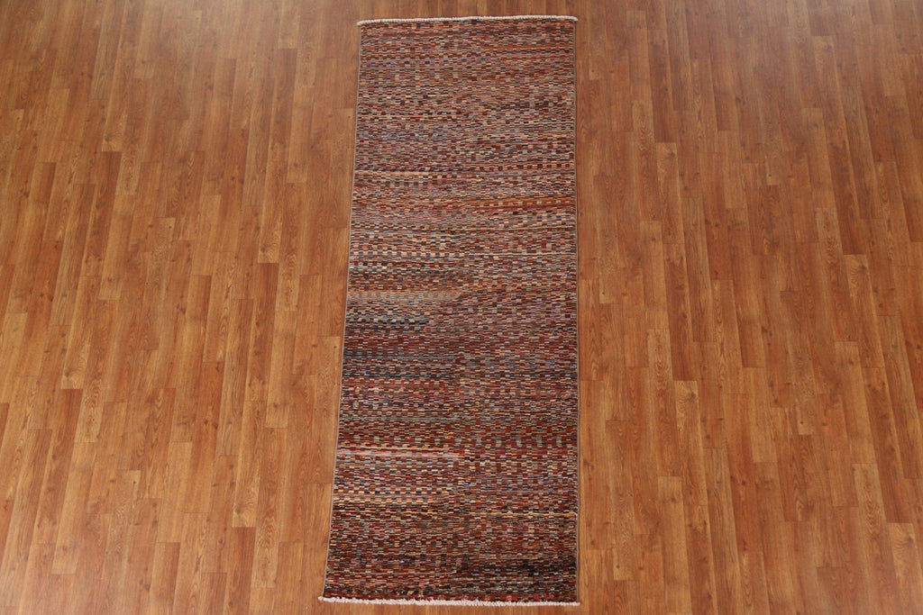 Striped Gabbeh Kashkoli Runner Rug 3x8