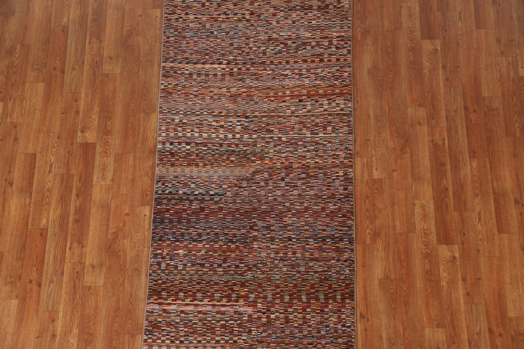 Striped Gabbeh Kashkoli Runner Rug 3x8