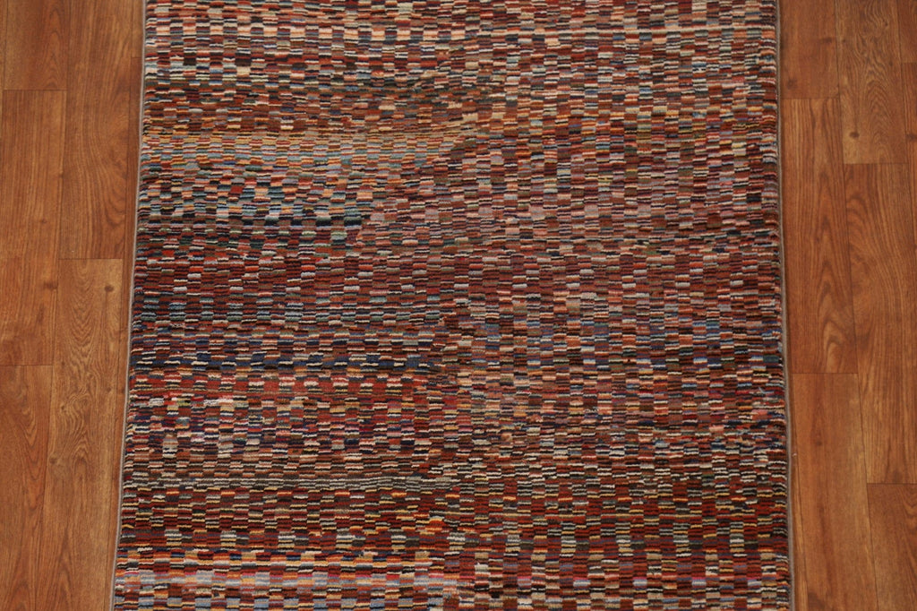 Striped Gabbeh Kashkoli Runner Rug 3x8