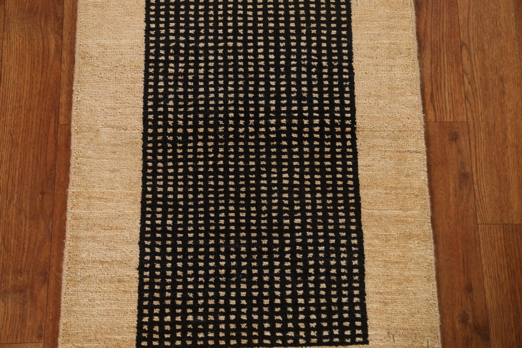 Black Wool Gabbeh Kashkoli Square Rug 2x2