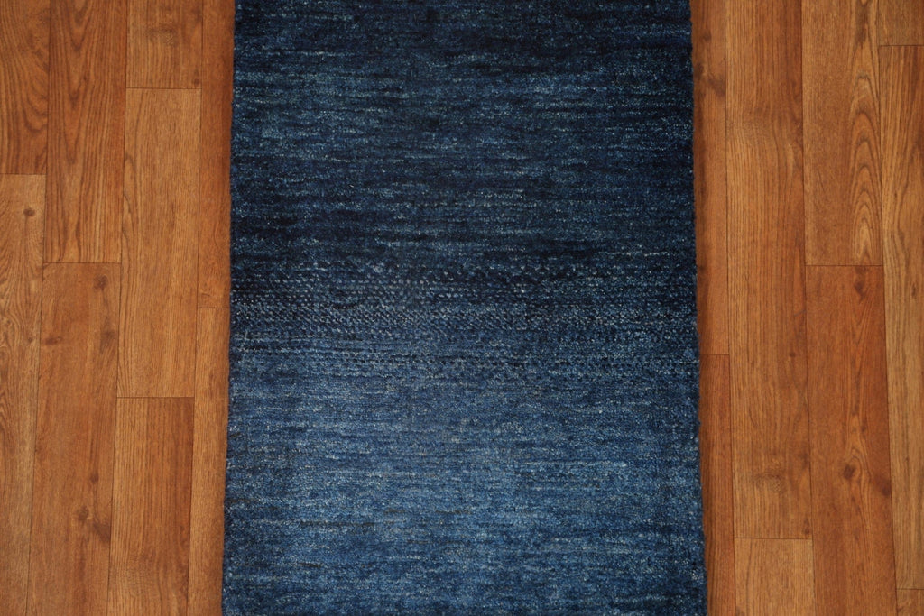 Navy Blue Gabbeh Kashkoli Contemporary Rug 2x3