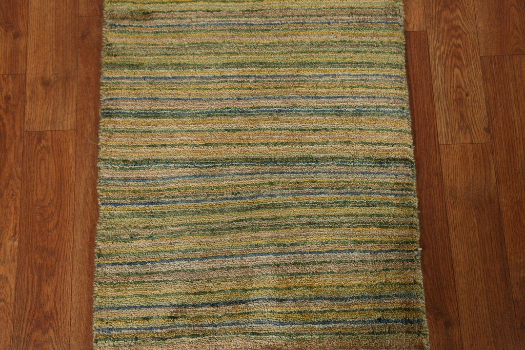 Striped Gabbeh Kashkoli Square Rug 2x2