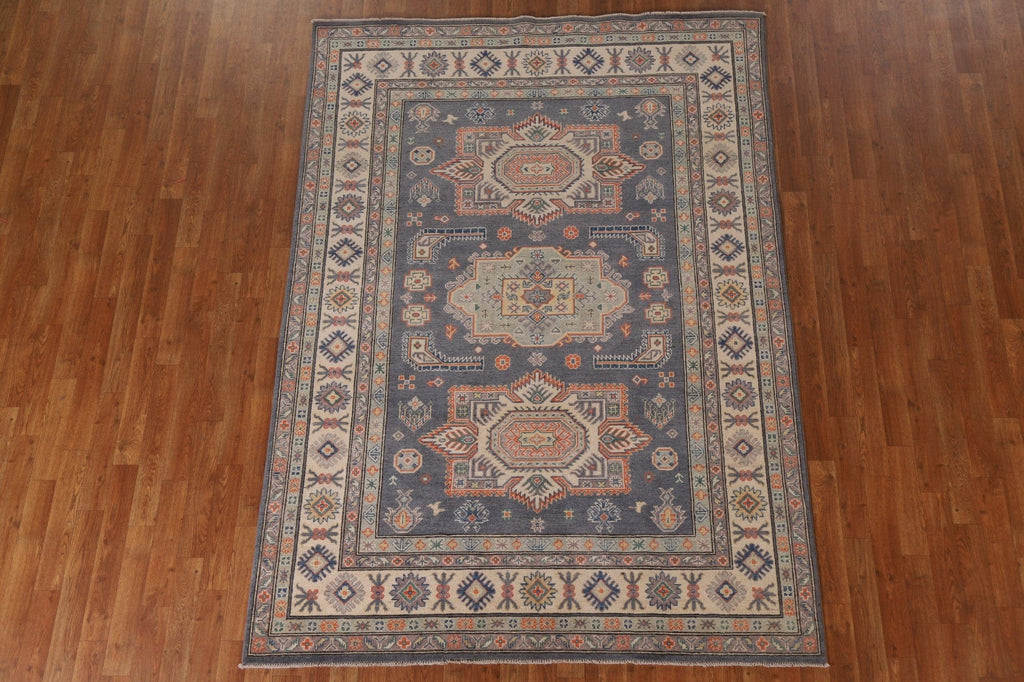 Blue Kazak Geometric Area Rug 6x8