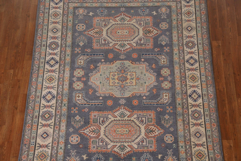 Blue Kazak Geometric Area Rug 6x8