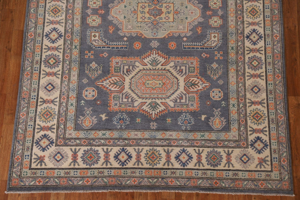 Blue Kazak Geometric Area Rug 6x8