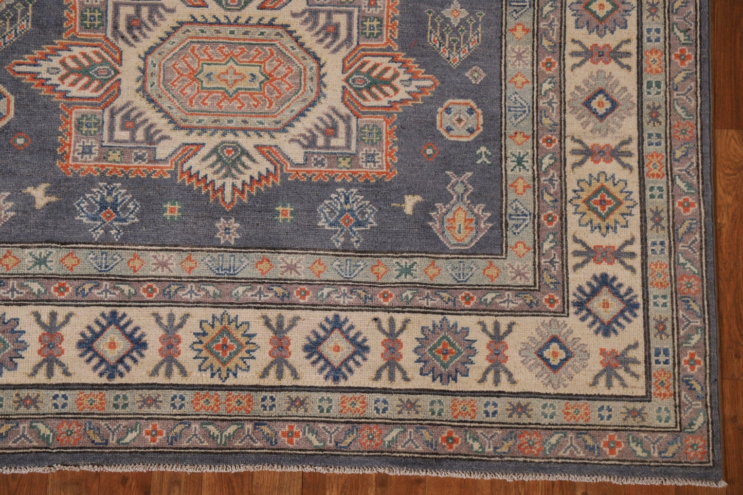 Blue Kazak Geometric Area Rug 6x8