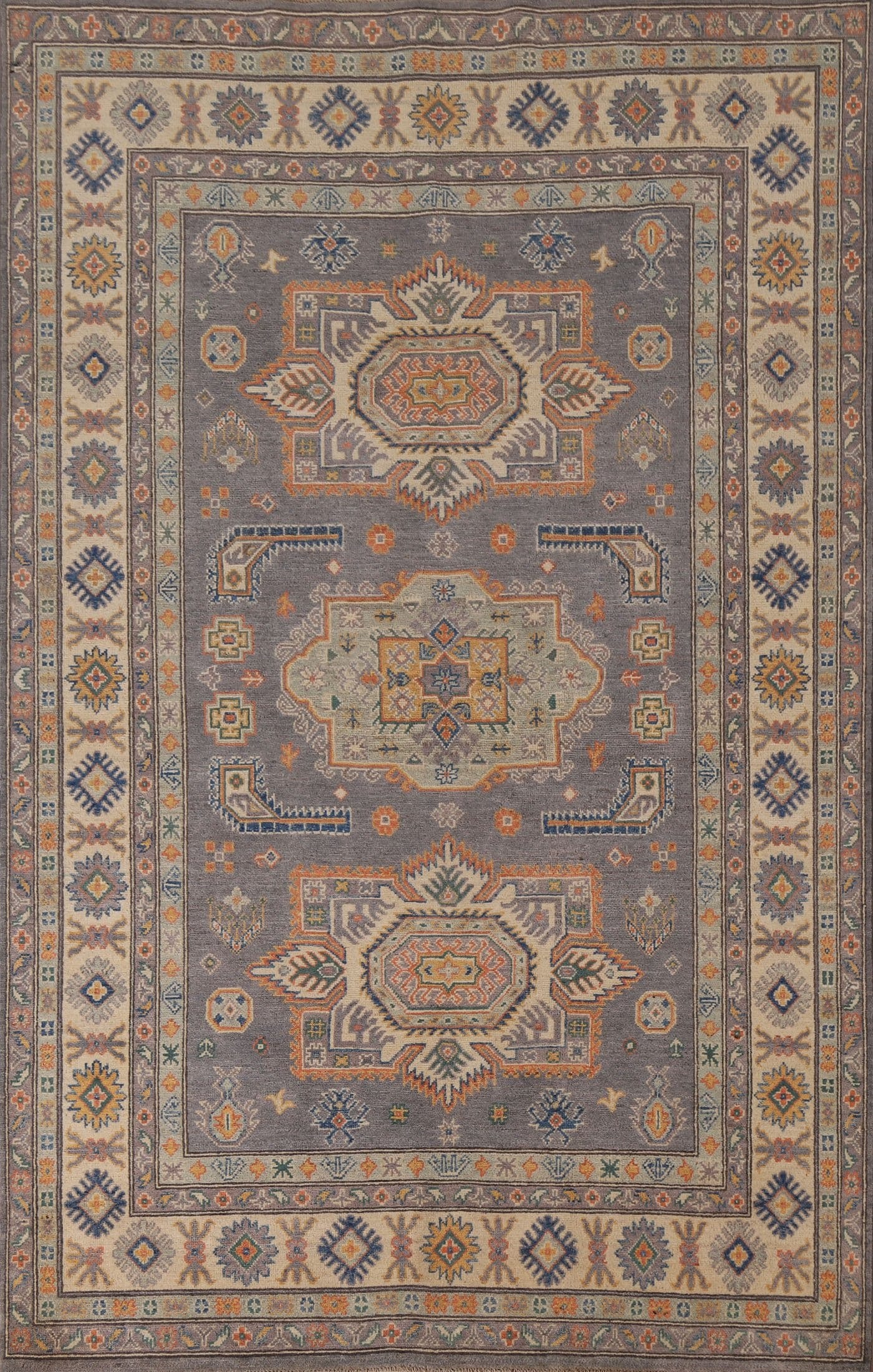 Geometric Kazak Oriental Area Rug 6x8