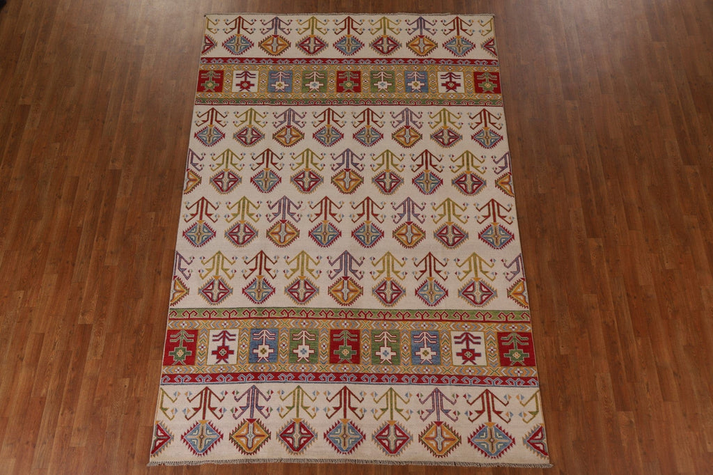 Tribal Wool Kazak Oriental Area Rug 7x10