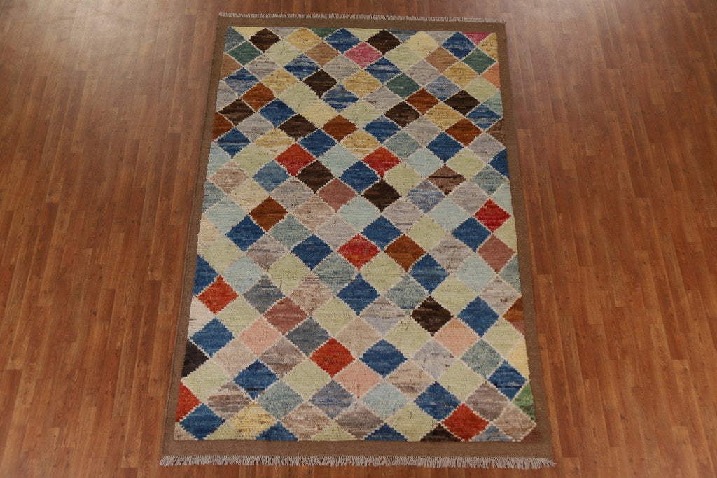 Trellis Wool Moroccan Oriental Area Rug 7x10