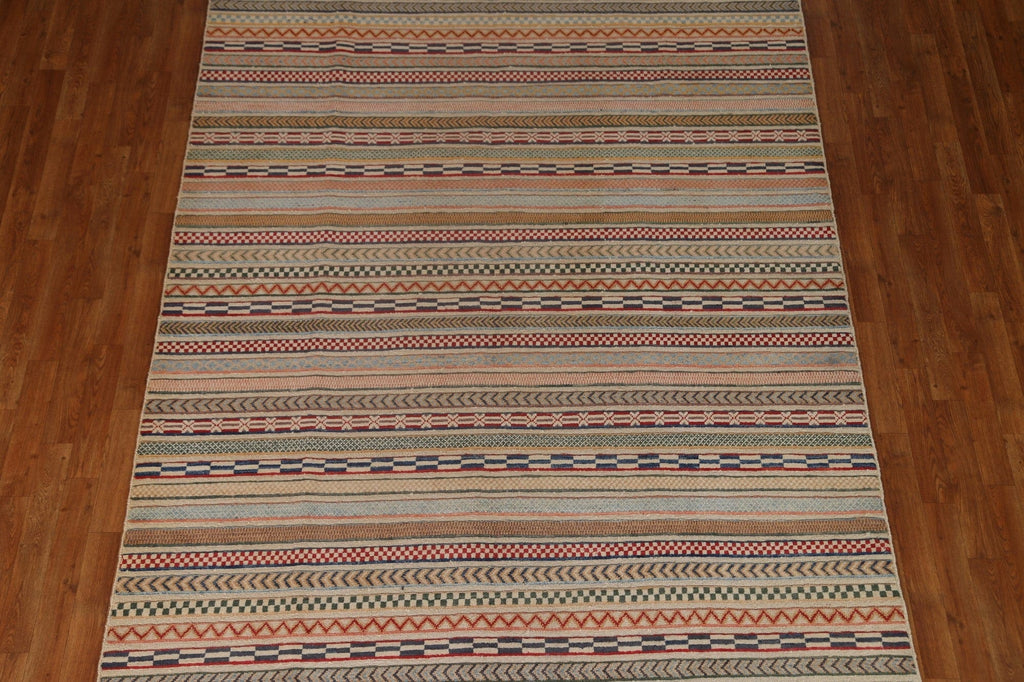 Striped Gabbeh Kashkoli Area Rug 7x10