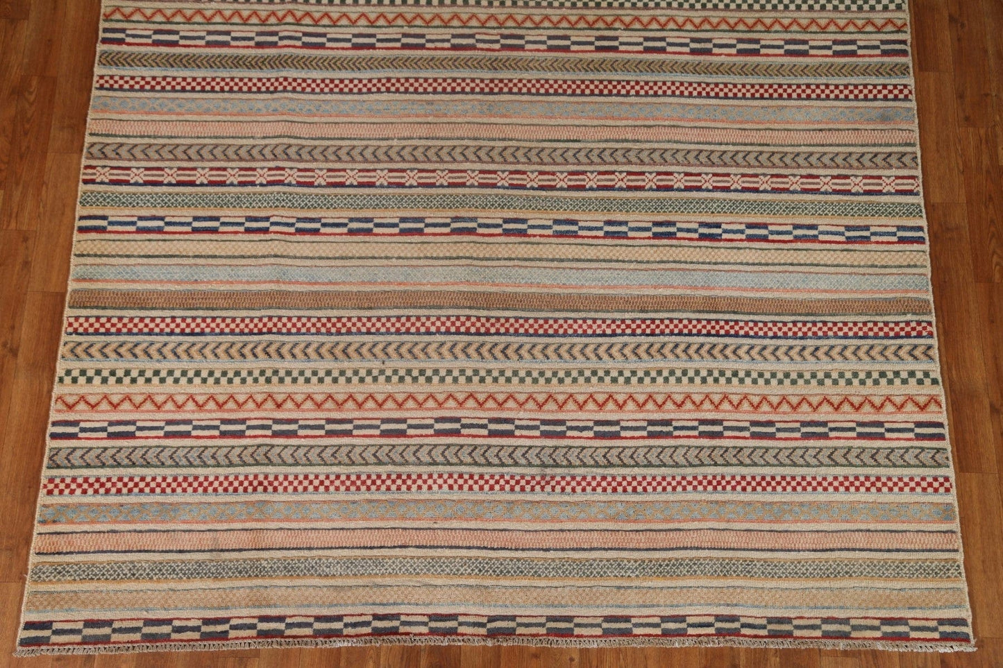 Striped Gabbeh Kashkoli Area Rug 7x10