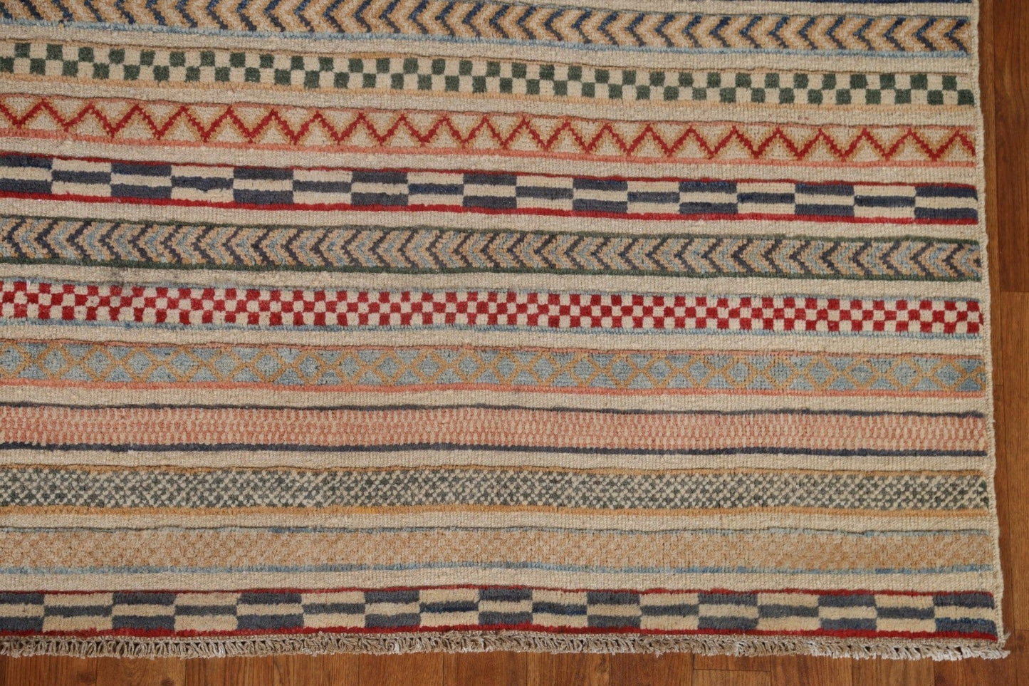 Striped Gabbeh Kashkoli Area Rug 7x10