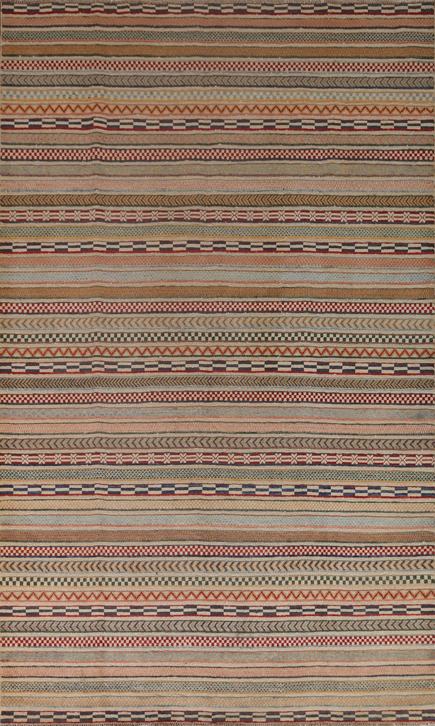 Striped Gabbeh Kashkoli Area Rug 7x10