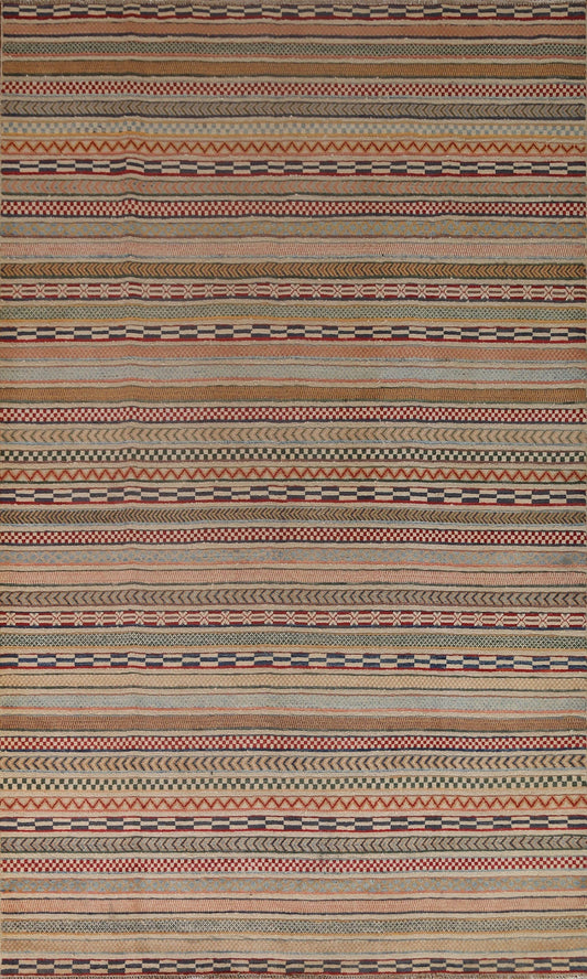 Striped Gabbeh Kashkoli Area Rug 7x10