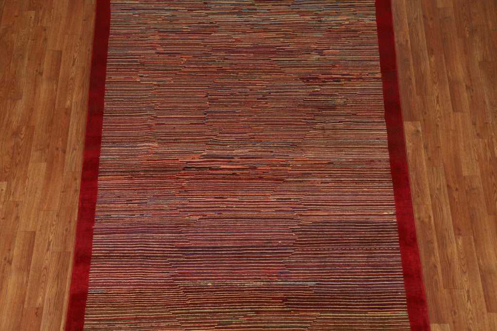 All-Over Striped Gabbeh Kashkoli Area Rug 5x8