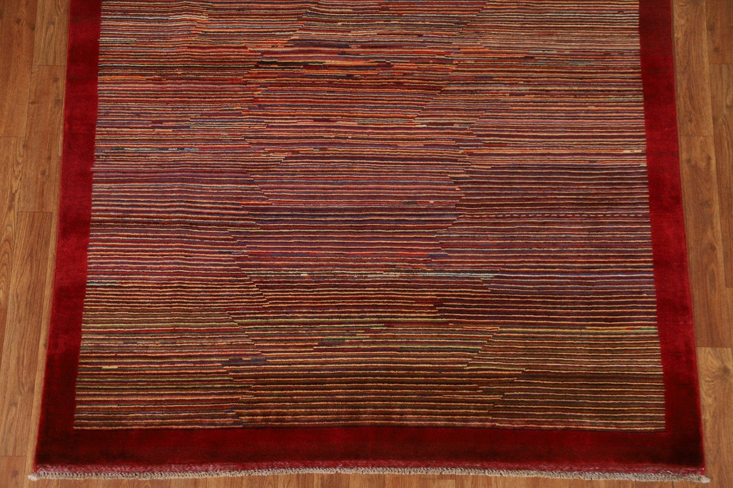 All-Over Striped Gabbeh Kashkoli Area Rug 5x8