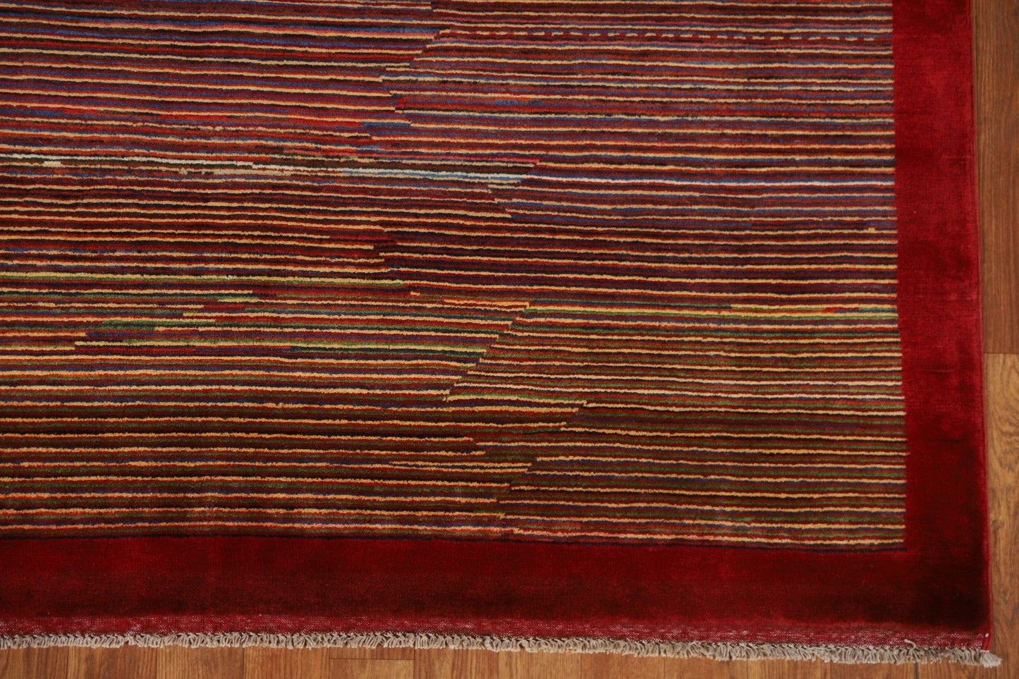 All-Over Striped Gabbeh Kashkoli Area Rug 5x8