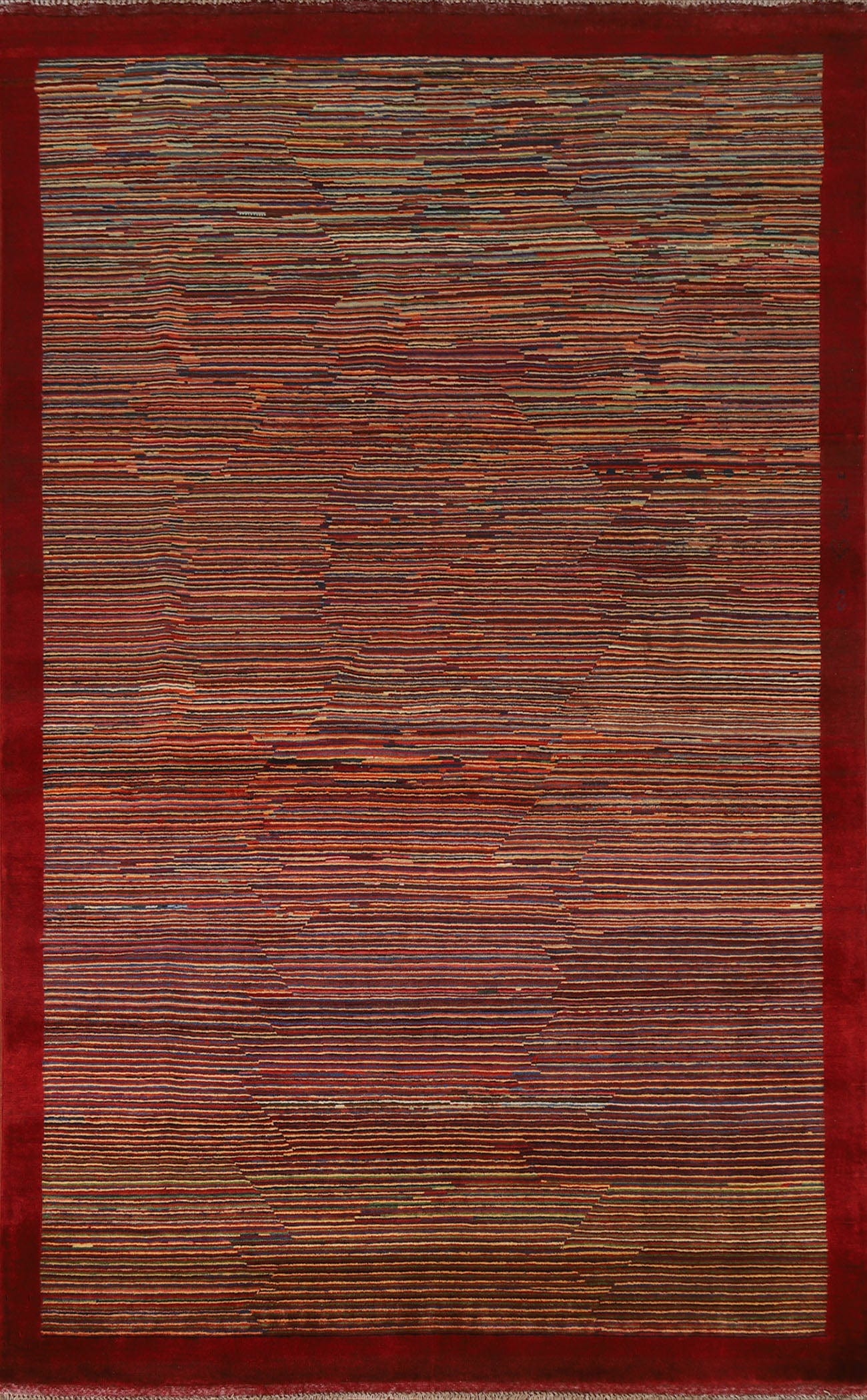 All-Over Striped Gabbeh Kashkoli Area Rug 5x8