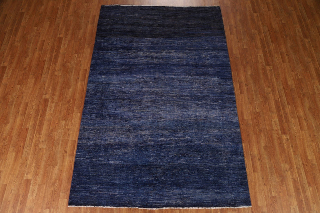 Navy Blue Gabbeh Kashkoli Modern Area Rug 6x10