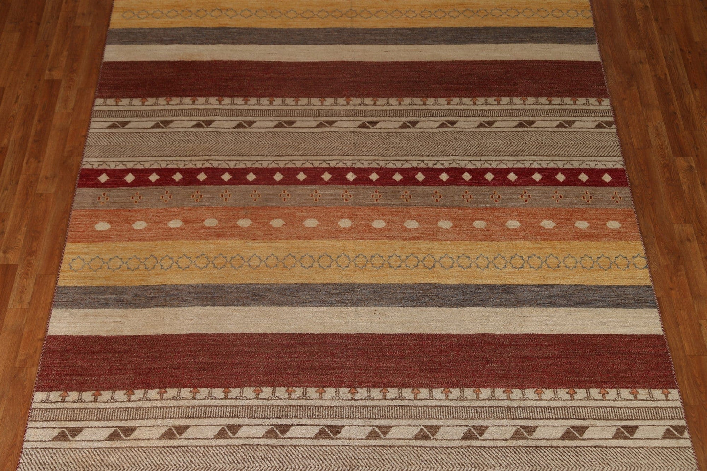 Striped Gabbeh Kashkoli Area Rug 8x11