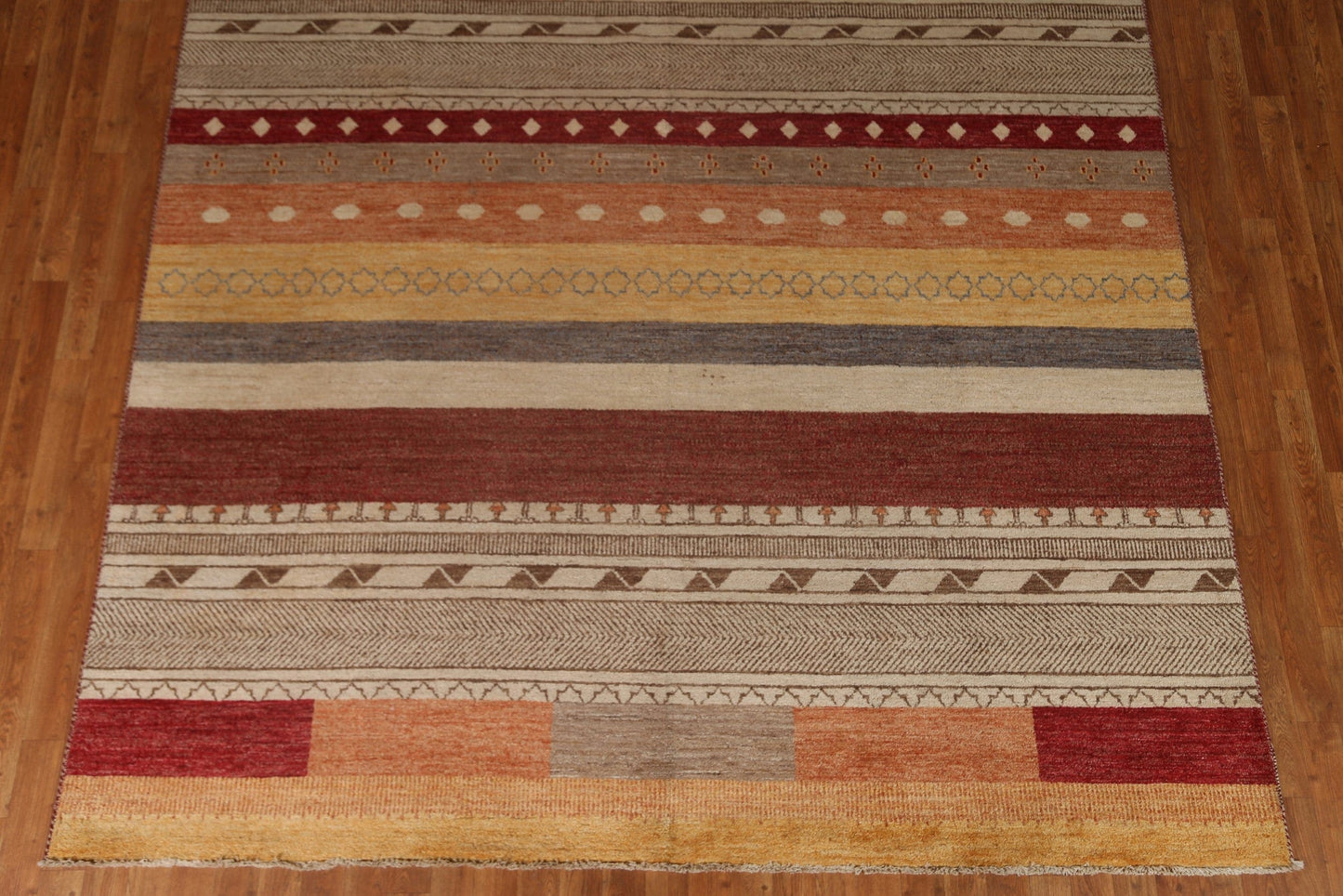 Striped Gabbeh Kashkoli Area Rug 8x11