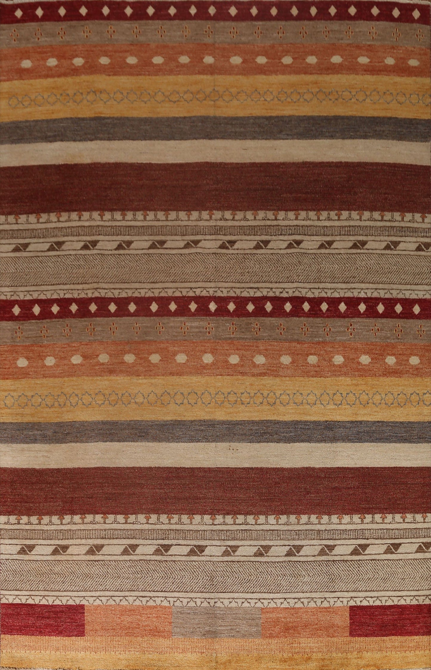 Striped Gabbeh Kashkoli Area Rug 8x11