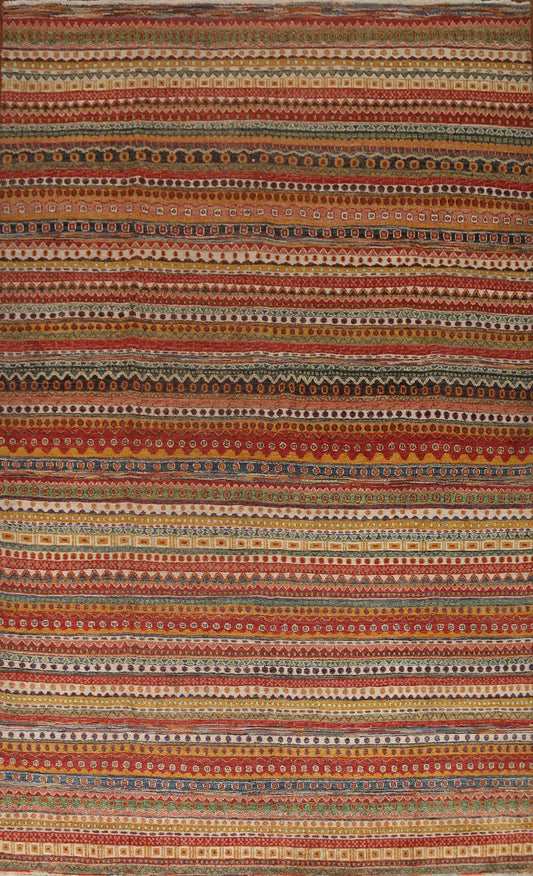 Striped Gabbeh Kashkoli Wool Area Rug 9x12