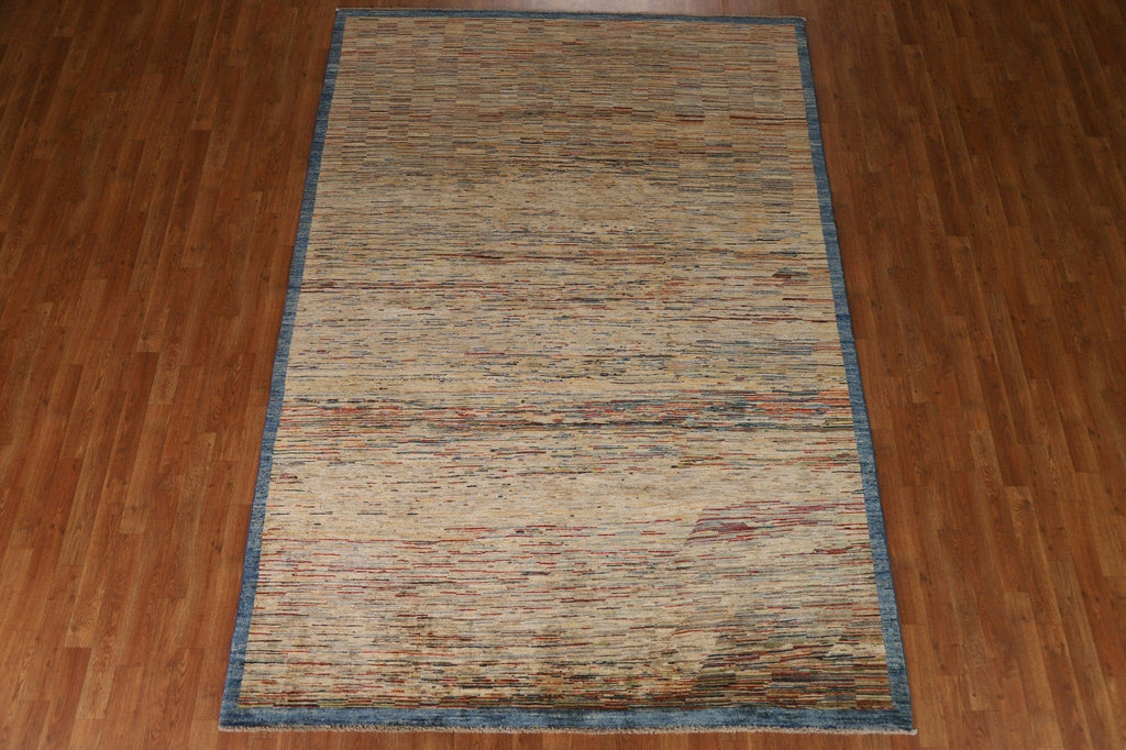 Striped Gabbeh Kashkoli Wool Area Rug 7x10