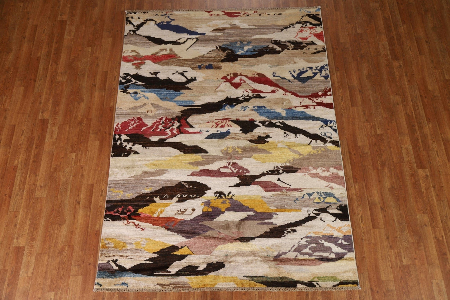 Contemporary Abstract Area Rug 6x8