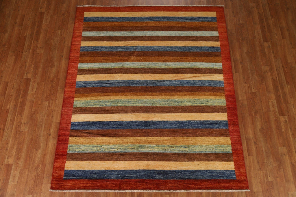 Striped Gabbeh Kashkoli Modern Area Rug 6x8