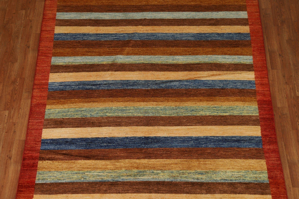 Striped Gabbeh Kashkoli Modern Area Rug 6x8