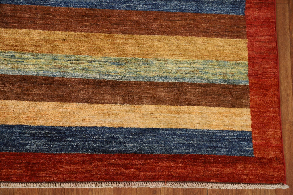 Striped Gabbeh Kashkoli Modern Area Rug 6x8