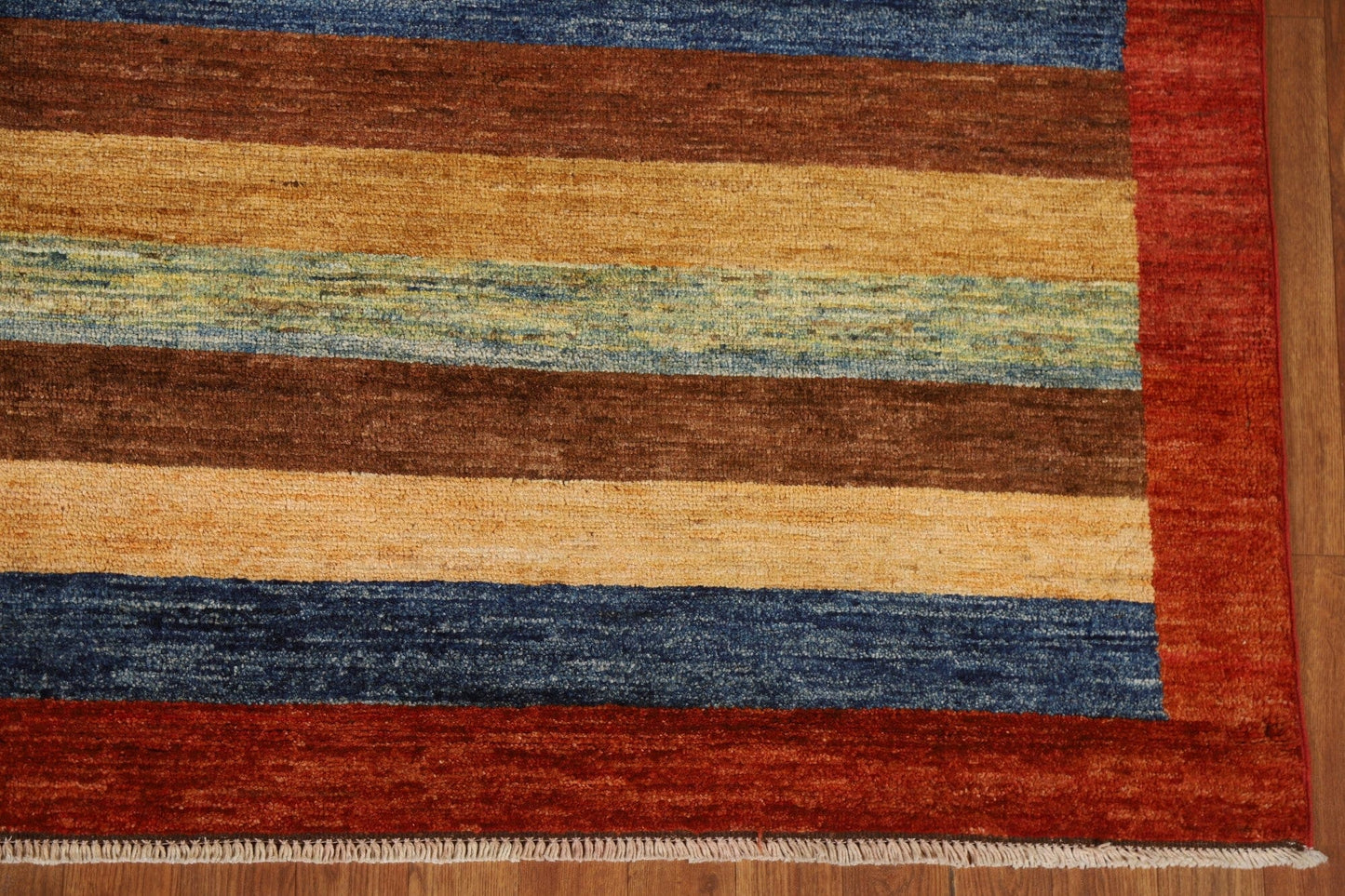 Striped Gabbeh Kashkoli Modern Area Rug 6x8