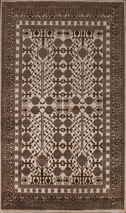 Geometric Khotan Oriental Area Rug 7x10