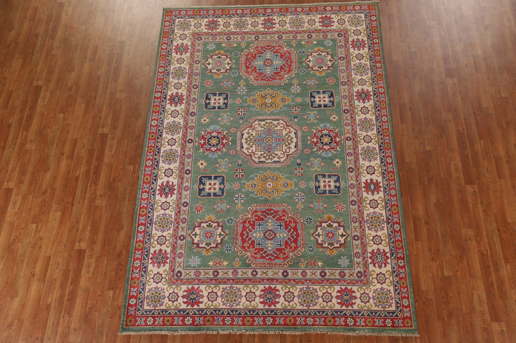 Green Wool Kazak Pakistan Area Rug 7x10