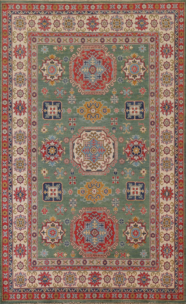 Green Wool Kazak Pakistan Area Rug 7x10