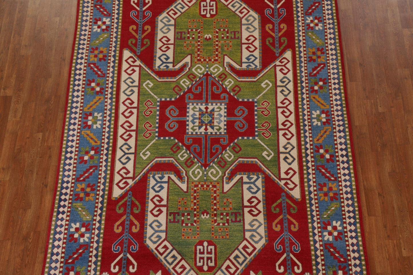 Handmade Kazak Geometric Area Rug 7x10