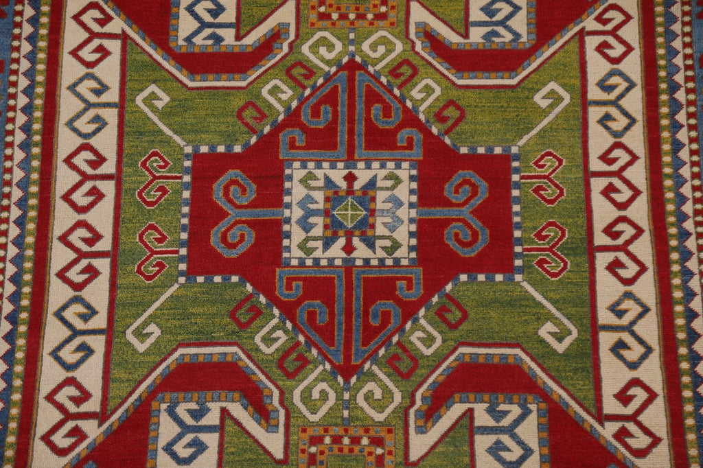 Handmade Kazak Geometric Area Rug 7x10