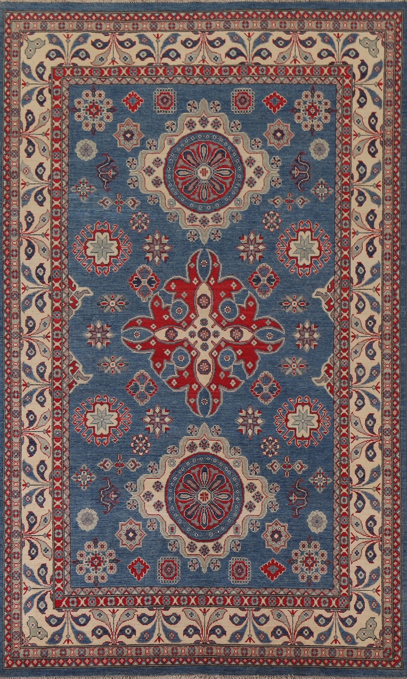 Geometric Kazak Handmade Area Rug 7x10