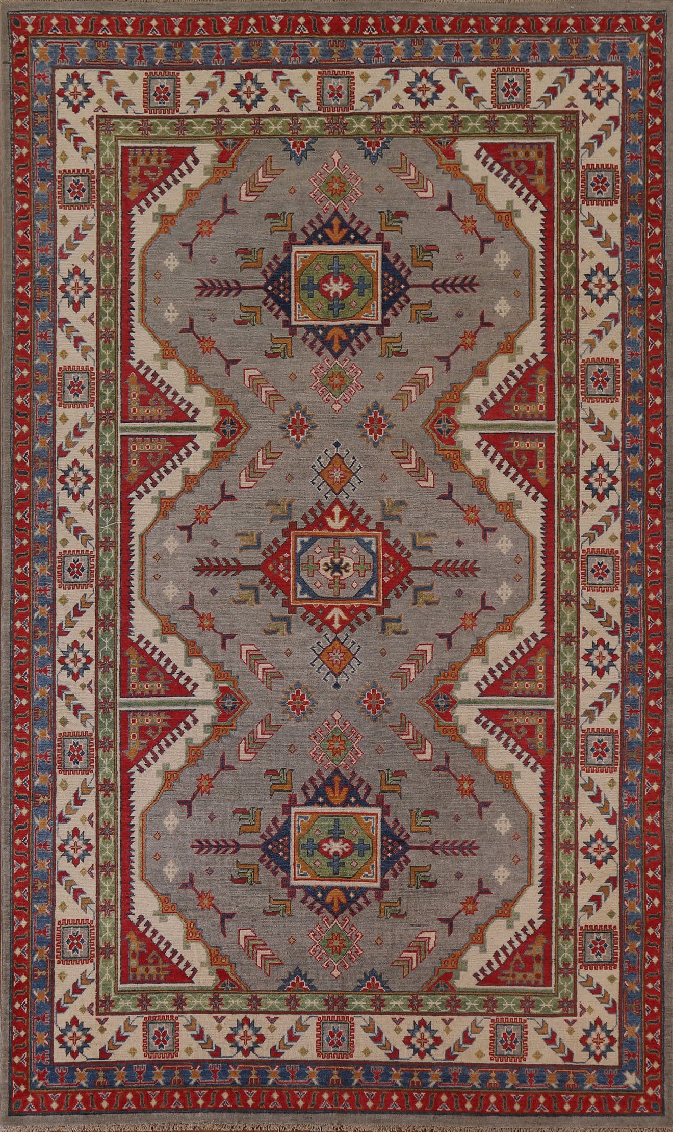 Geometric Kazak Pakistan Area Rug 7x10