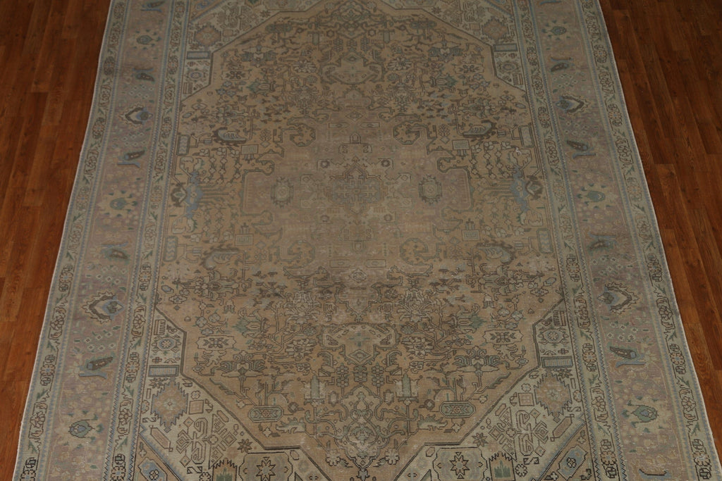 Distressed Wool Tabriz Persian Area Rug 8x11