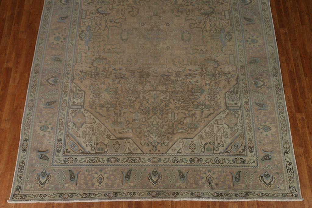 Distressed Wool Tabriz Persian Area Rug 8x11