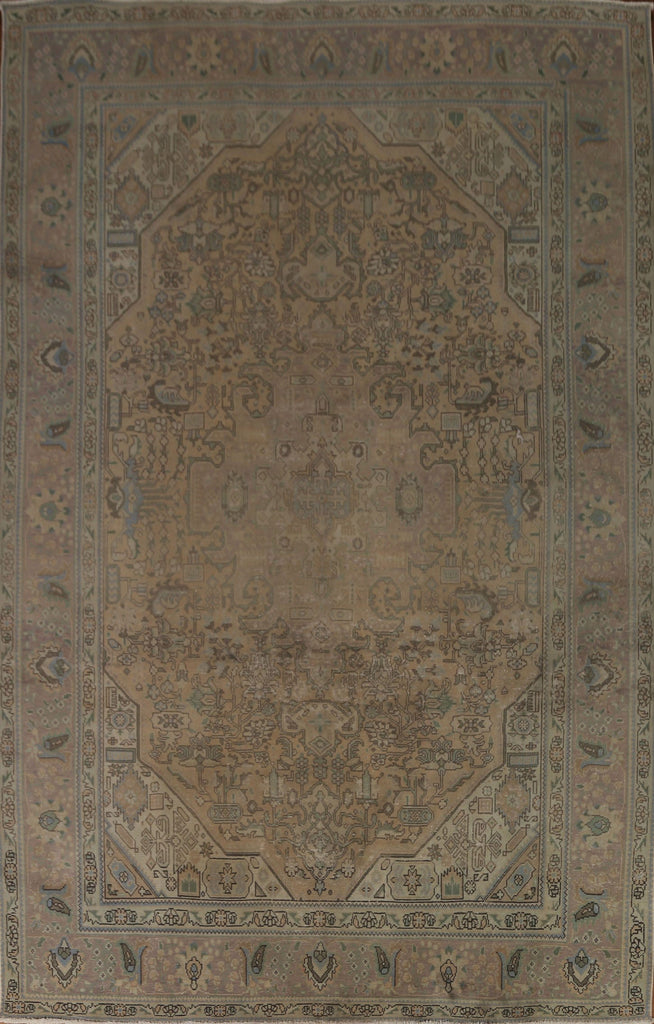 Distressed Wool Tabriz Persian Area Rug 8x11