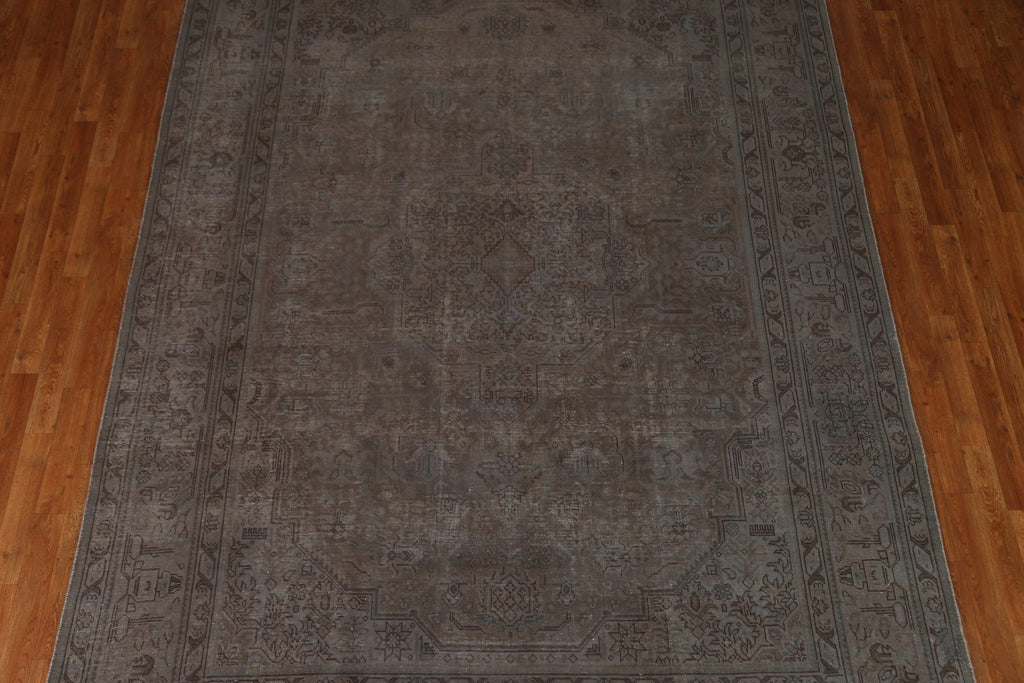 Distressed Over-Dyed Tabriz Persian Area Rug 8x11