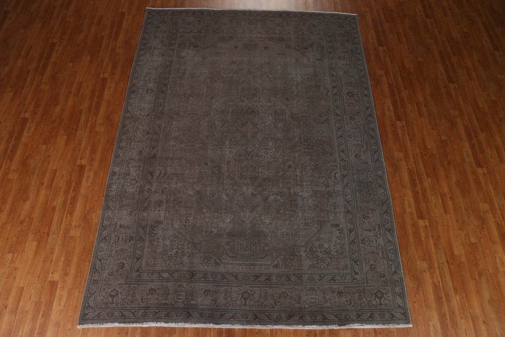 Distressed Over-Dyed Tabriz Persian Area Rug 8x11