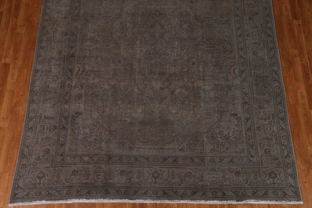 Distressed Over-Dyed Tabriz Persian Area Rug 8x11