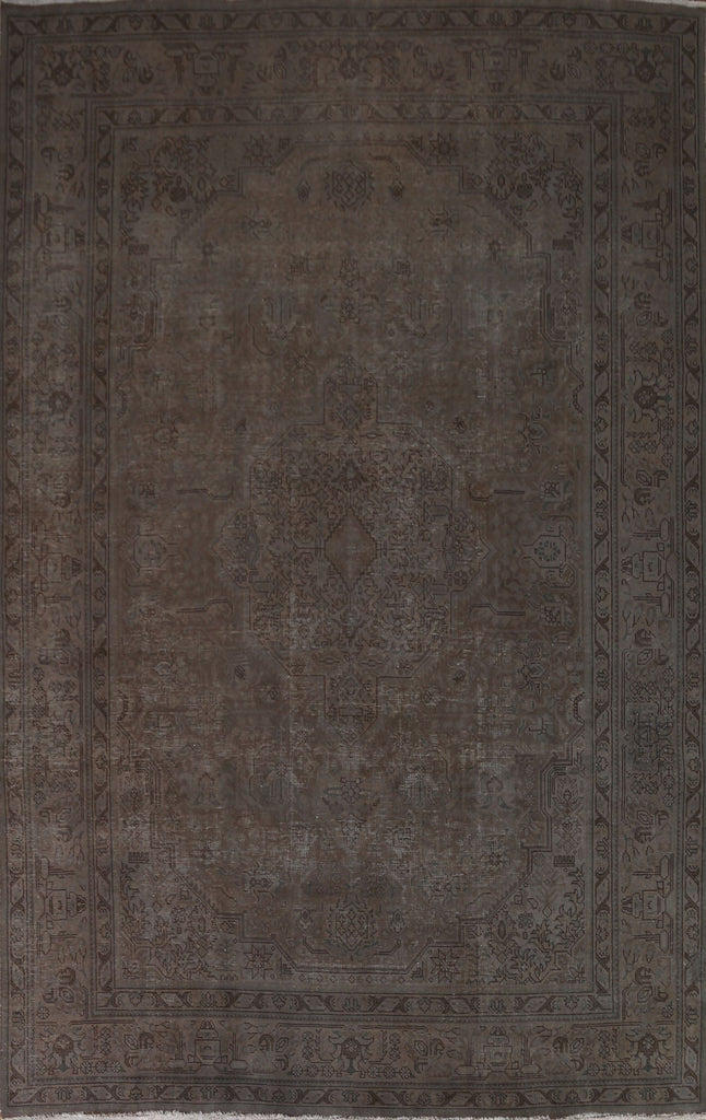 Distressed Over-Dyed Tabriz Persian Area Rug 8x11